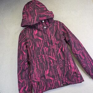 Iceburg Jacket Womens S Pink‎ Black Hooded Insulated Skiing Snowboarding Winter